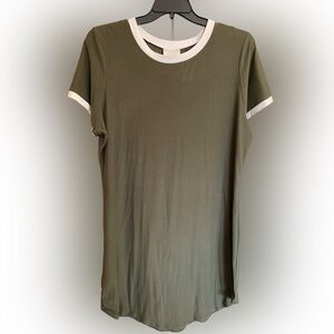 Bobbie Brooks Olive and White Plus Size Shirt Dress